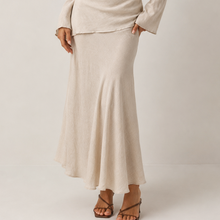 Load image into Gallery viewer, Andrea Bias Cut Midi Skirt in Stone
