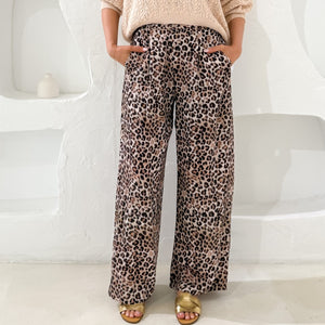 Thea Leopard Print Relaxed Pant