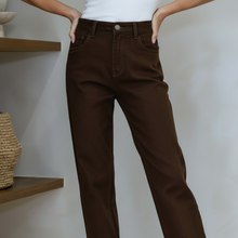 Load image into Gallery viewer, Tina Straight Leg Jean in Chocolate Brown

