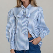 Load image into Gallery viewer, Anita Stripe Shirt with Neck Tie
