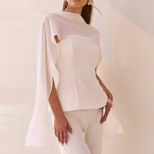 Load image into Gallery viewer, Izabella Peplum Top with Chiffon Scarf - Various
