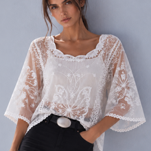 Load image into Gallery viewer, Butterfly Lace Top in White

