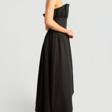 Load image into Gallery viewer, Destiny Strapless Ruffle Dress in Black or Red
